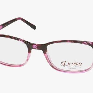 Dereon Tortoise Pink Rectangle 52-19-140 Eyeglasses Frames DOV520 664 Gradient